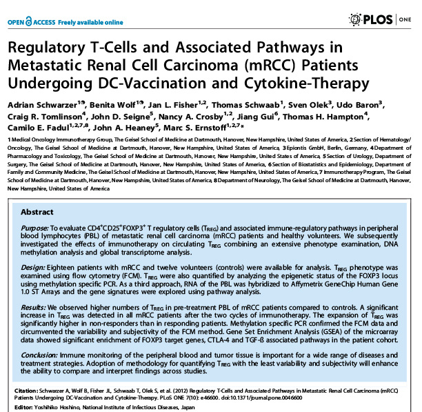 Impact of DC-Vaccination on TREG in Metastatic Renal Cell Carcinoma Patients