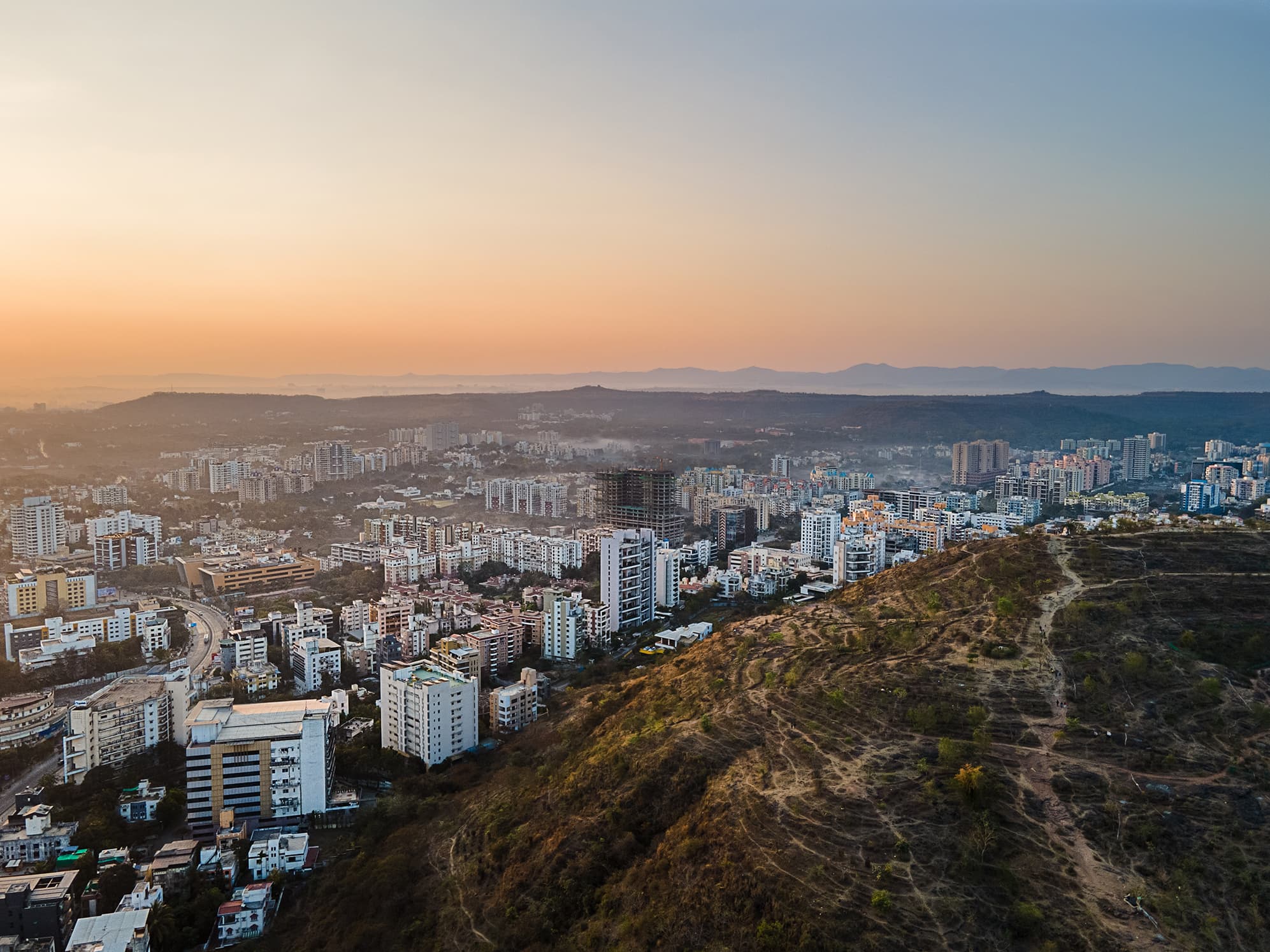 Pune, India cityscape shrinked